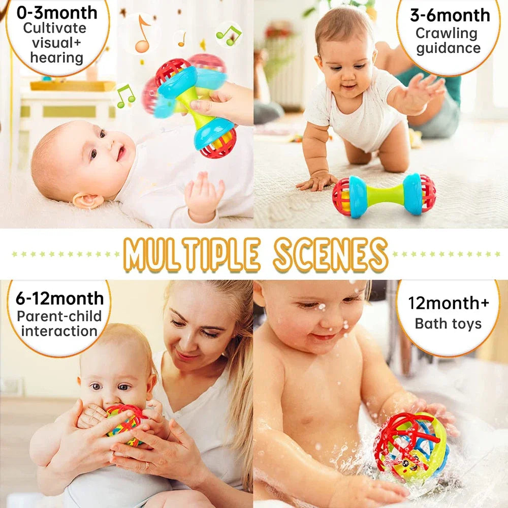 Sensory Baby Toys 0 12 Months Teether Rattle Toys