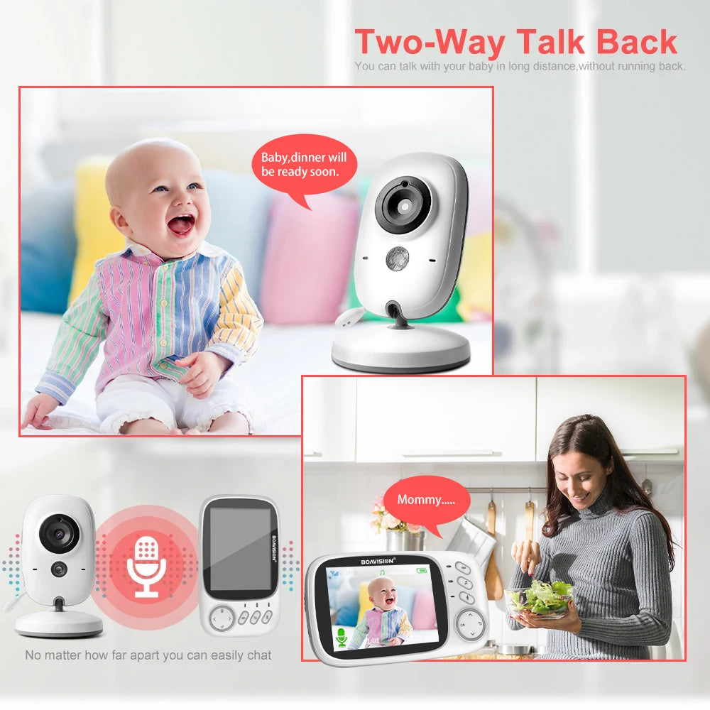 Baby Monitor 2.4G Wireless With 3.2 Inches LCD 2 Way Audio